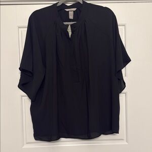 H&M Black Boxy Short Sleeve Blouse